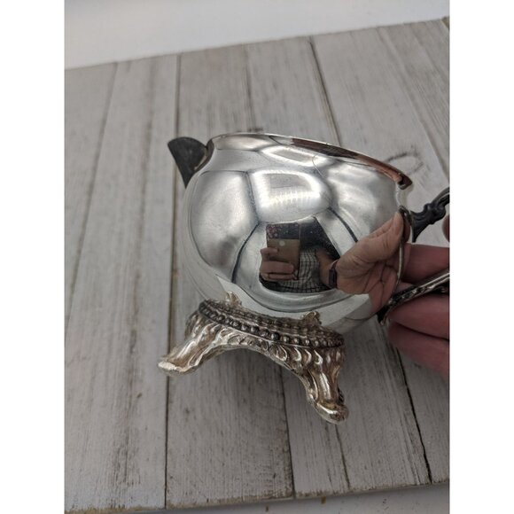 Silverplate Footed Creamer Pitcher 3" - Picture 2 of 6